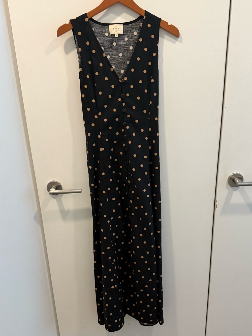 Sezane black polka dot dress size 34/US 2